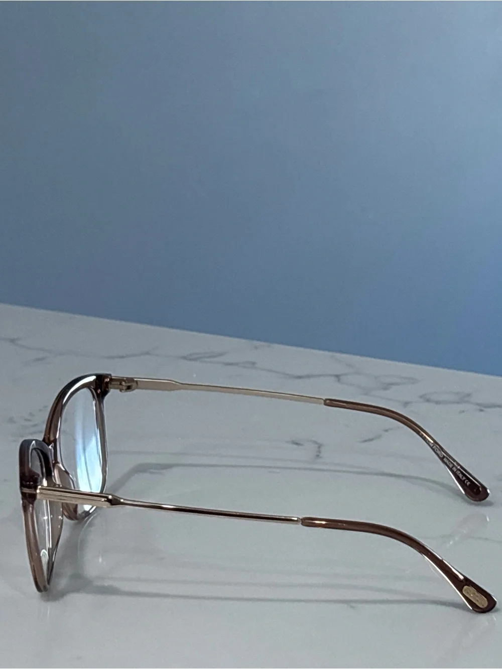 Tom Ford TF5510 045 Cat Eye Glasses Frames Shiny Light Brown Gold